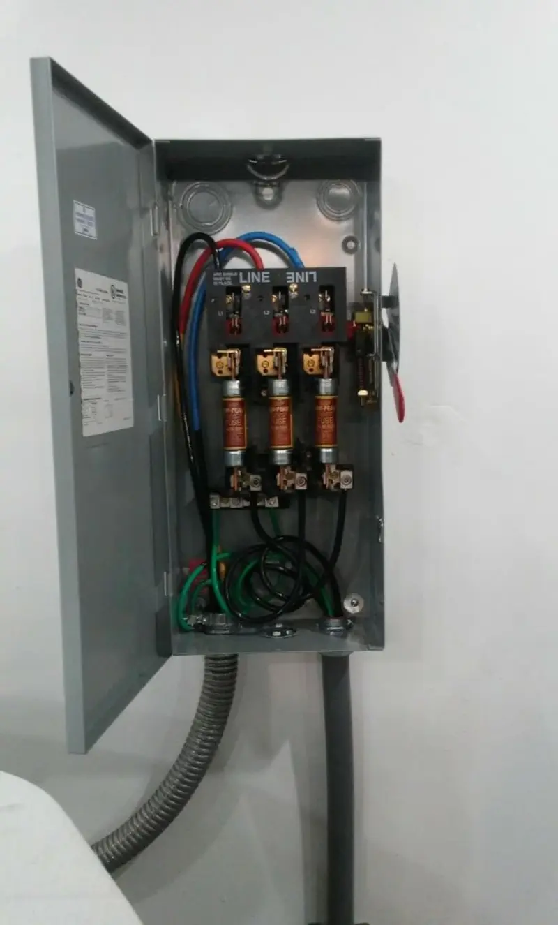 Three-phase disconnect switch installed for Electrical Wiring & Rewiring in Wantage